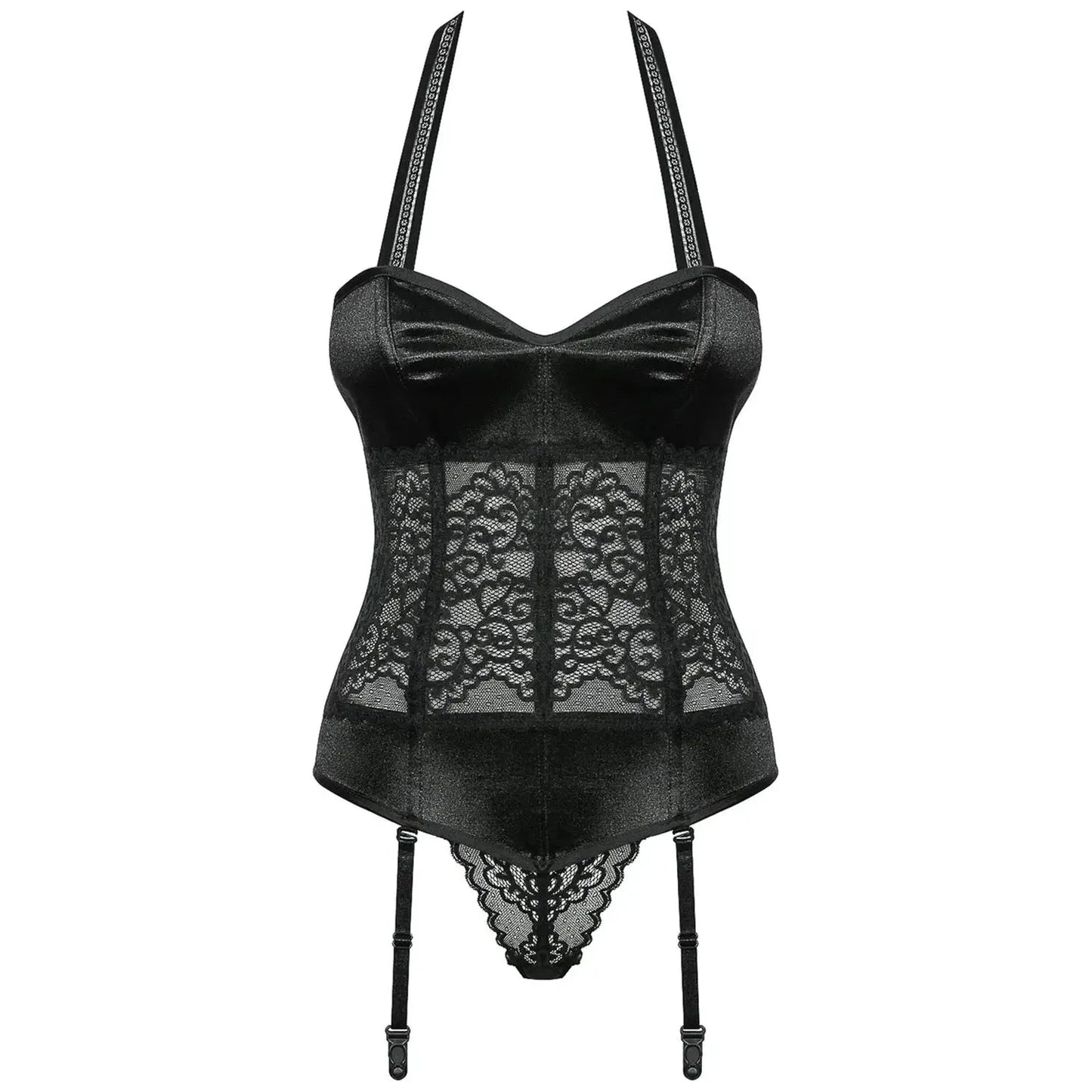Obsessive Korsett & Stringtrosa Set Ailay Svart