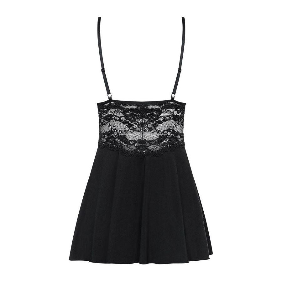 Obsessive Chemise & Stringtrosa 810-BAB-1 Svart