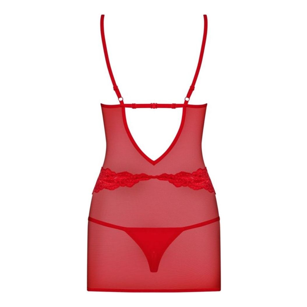 Obsessive Chemise & Stringtrosa 829-CHE-3 Röd