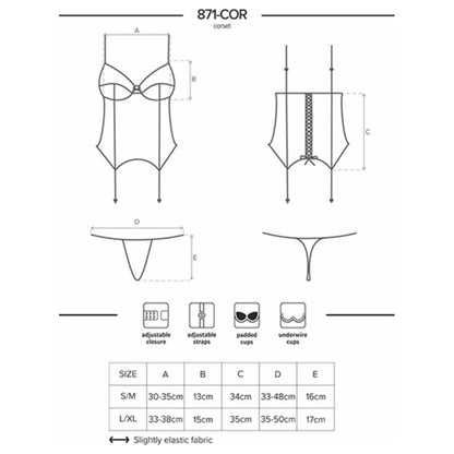 Obsessive Korsett & Stringtrosa 871-COR-2