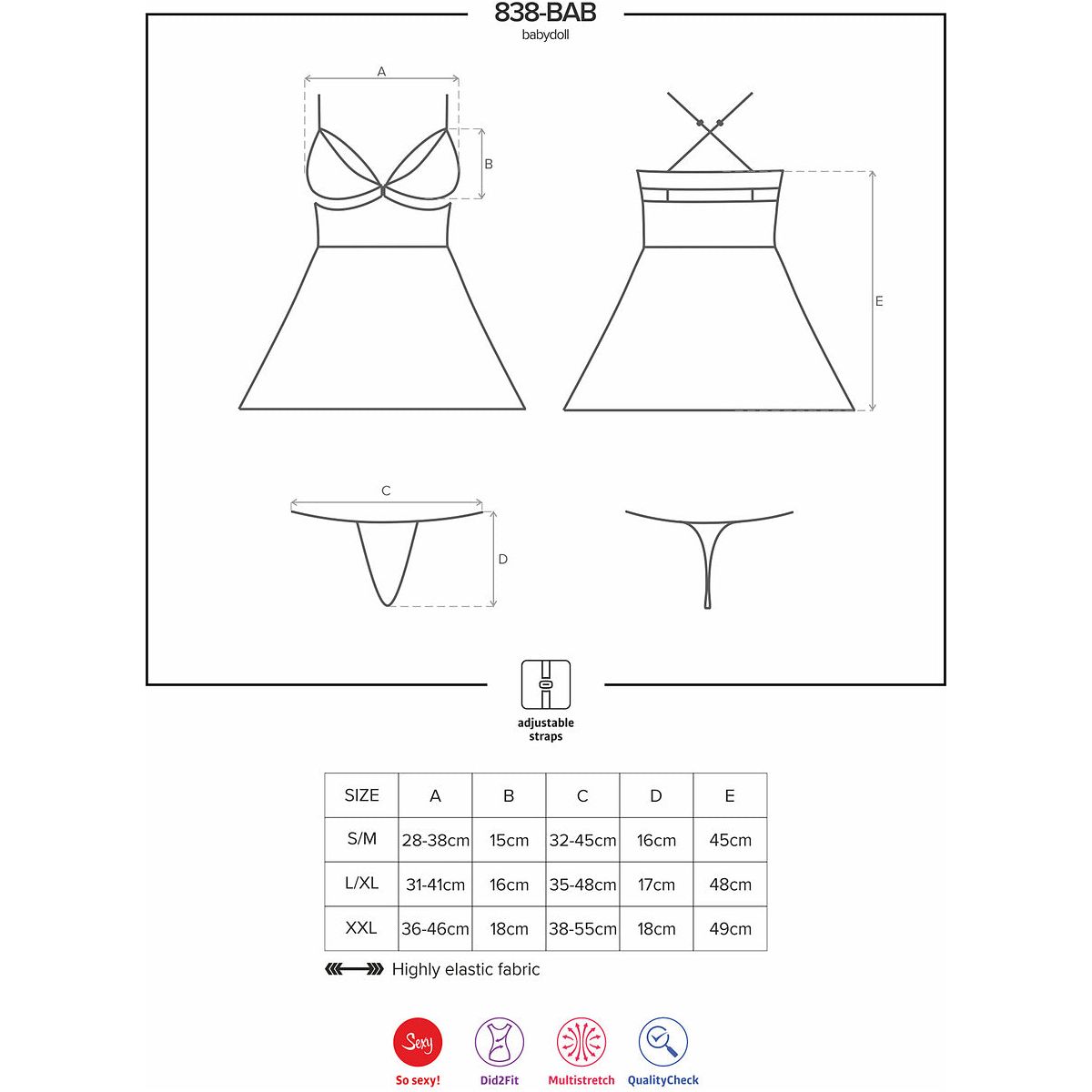 Obsessive Babydoll & Stringtrosa 838-BAB-1