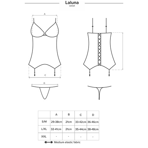 Obsessive Korsett & Stringtrosa Laluna Svart