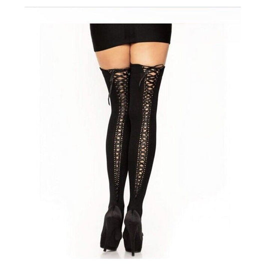 Leg Avenue Opaque Tigh Highs Eyelet 