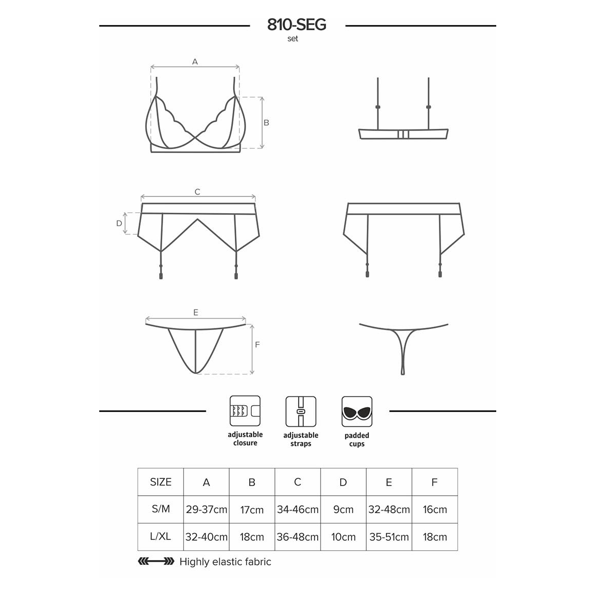 Obsessive Set 3 delar 810-SEG-2 Vit